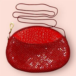 Vintage 70s Exotic Red Mesh Evening Bag